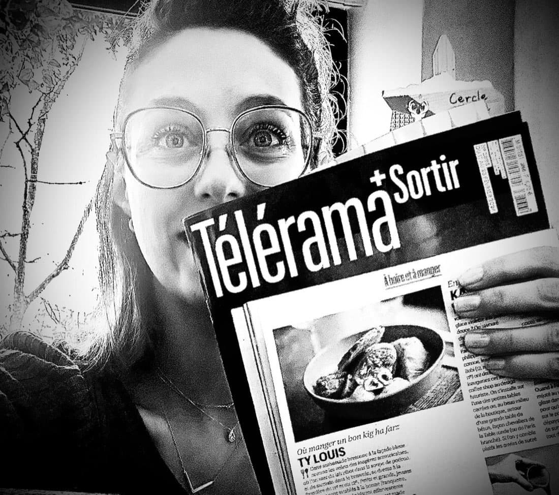 Le magazine Télérama Sortir ouvert sur la sélection citant Ty Louis pour son kig ha farz